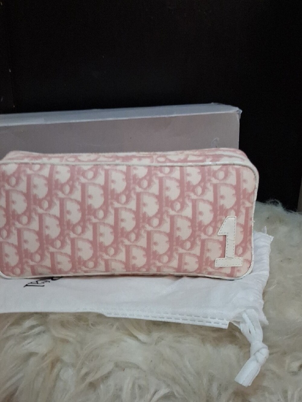 Authentic Dior Y2k Pink Monogram Trotter Pouch Cosmetic Case